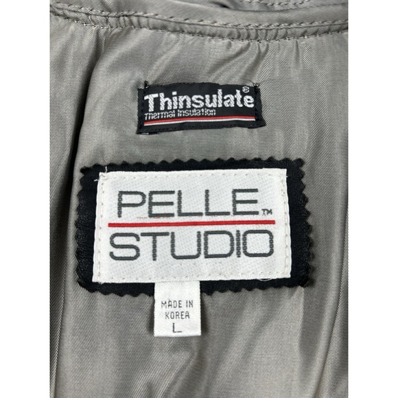 Vintage Pelle Studio Thinsulate Black Leather Coat Jacket Large Liner Full‎ Zip - Picture 11 of 15